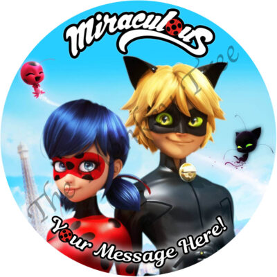 miraculous ladybug edible cake image topper