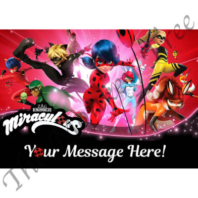 miraculous ladybug edible cake image topper