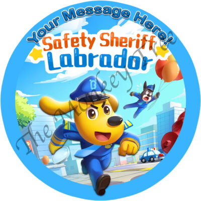 safety sheriff labrador edible cake image topper fondant birthday