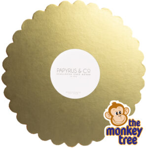 scallop shaped cake board gold