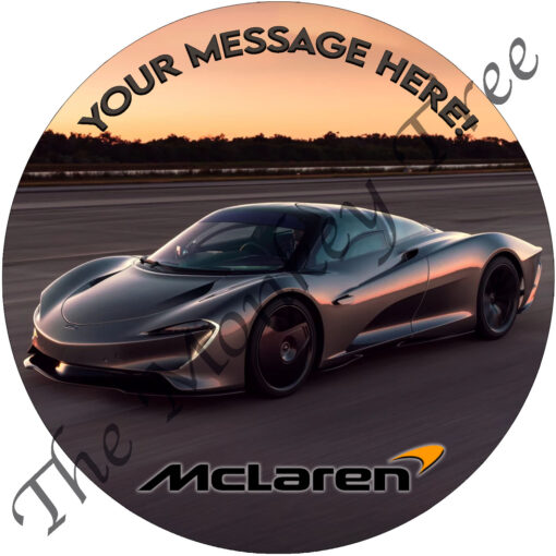 mclaren speedtail edible cake image topper supercar