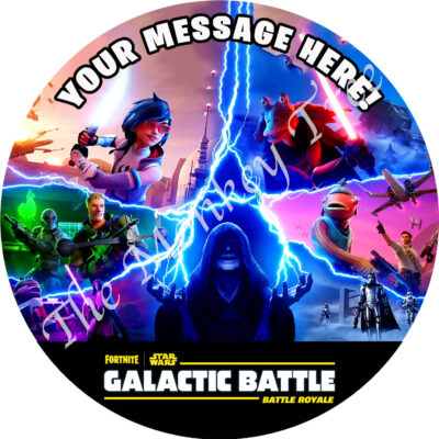fortnite edible cake image topper birthday fondant icing party Auckland galactic battle