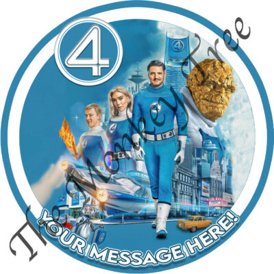 fantastic four edible image birthday cake mr fantastic invisible woman thing fire