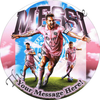 messi fc barcelona football soccer edible image fondant cake inter miami cf