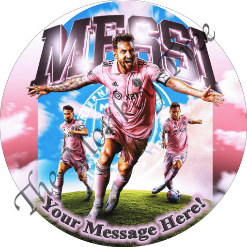 messi fc barcelona football soccer edible image fondant cake inter miami cf