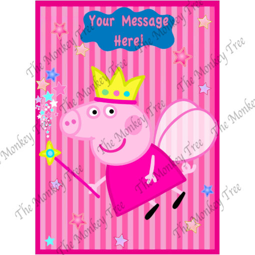 fairy peppa pig edible cake image birthday party