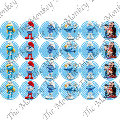 smurfs movie edible cupcake image toppers fondant
