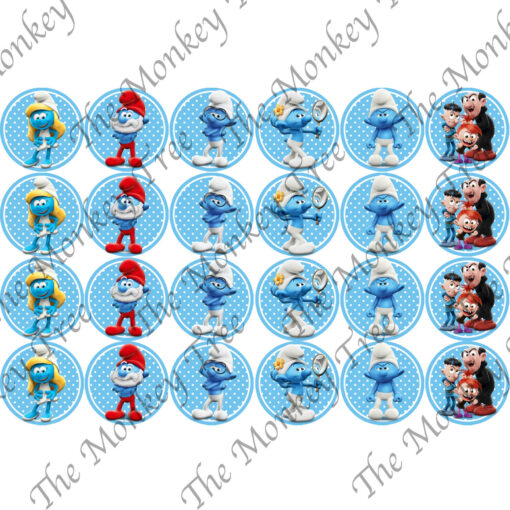 smurfs movie edible cupcake image toppers fondant