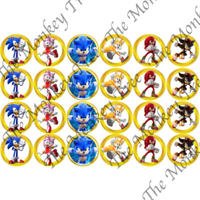 sonic knuckles movie 3 hedgehog edible cupcake images toppers fondant