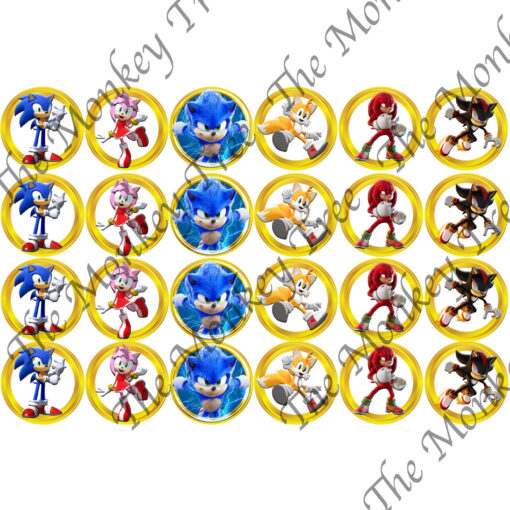 sonic knuckles movie 3 hedgehog edible cupcake images toppers fondant
