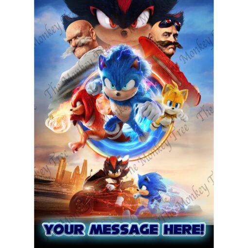 sonic hedgehog movie super smash bros edible cake topper image birthday sonic 3