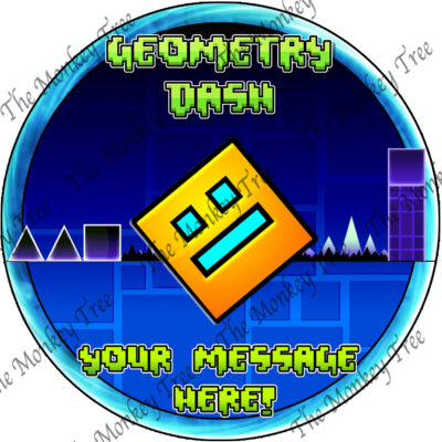 geometry dash edible cake image topper