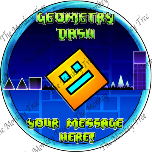 geometry dash edible cake image topper