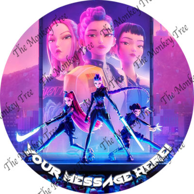 k-pop demon hunters edible cake image topper