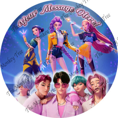 k-pop demon hunters edible cake image topper