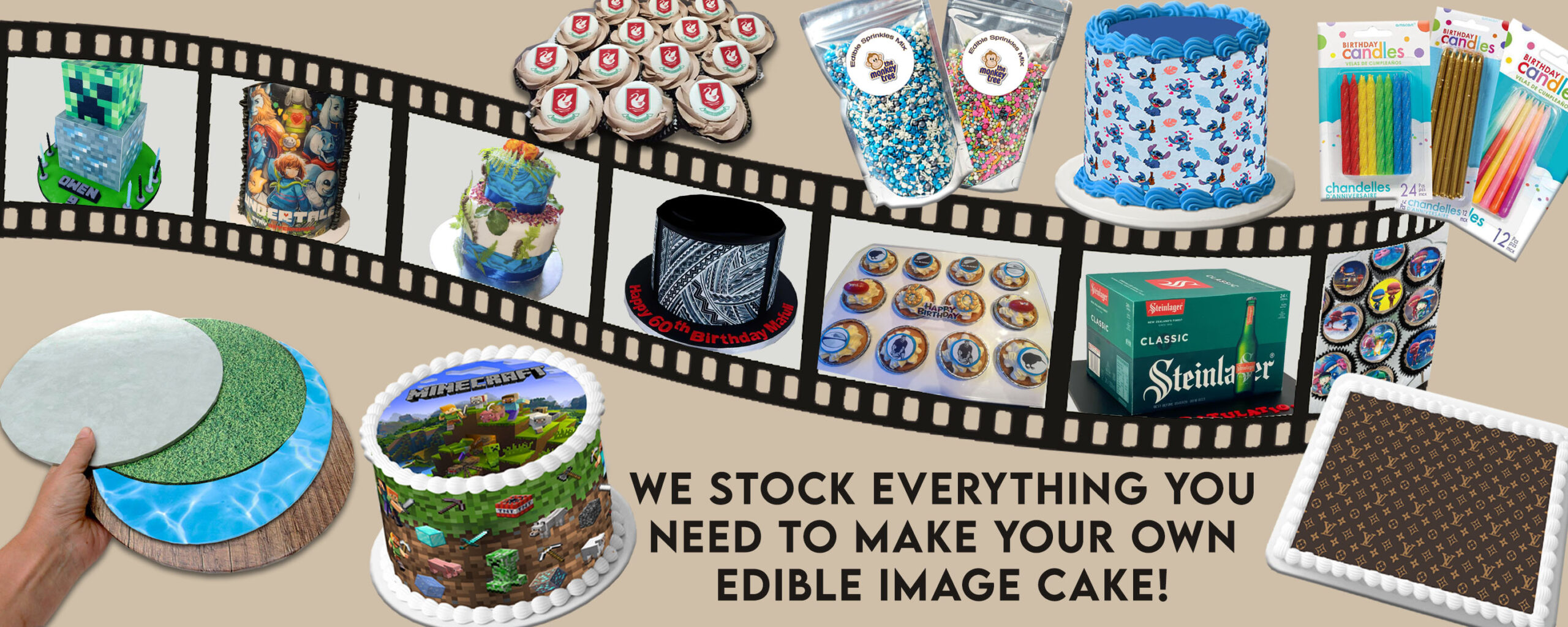 monkey tree edible image cake toppers