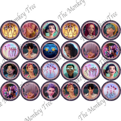 k-pop demon hunters edible cupcake image toppers