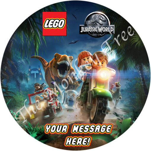 lego jurassic world edible cake image topper