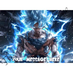 Super Saiyan Blue Goku Dragonballz edible cake image topper