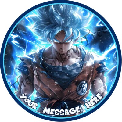 Super Saiyan Blue Goku Dragonballz edible cake image topper