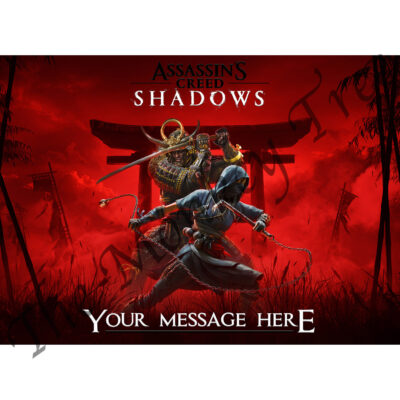 assassins creed shadows edible image cake topper