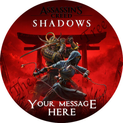 assassins creed shadows edible image cake topper