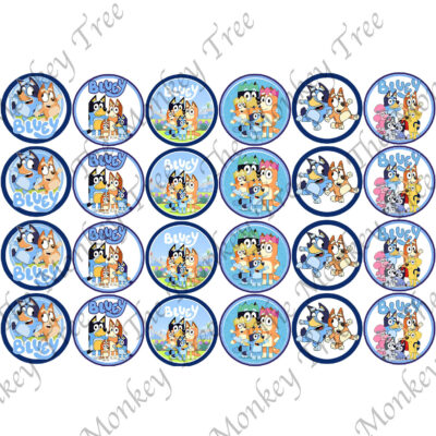 bluey family edible birthday cupcake toppers fondant