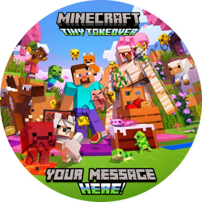 minecraft tiny takeover edible image cake topper
