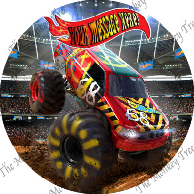 hot wheels monster truck edible image cake topper