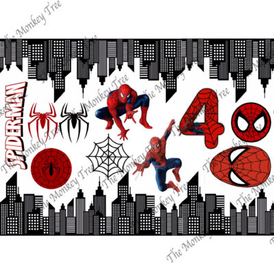 spiderman edible cake fondant icing image party superhero character sheet