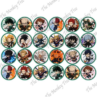 my hero academia edible cupcake image toppers