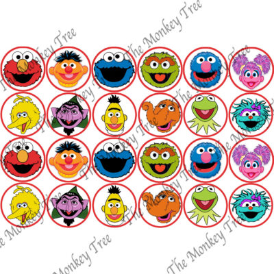 sesame street edible image cupcake toppers