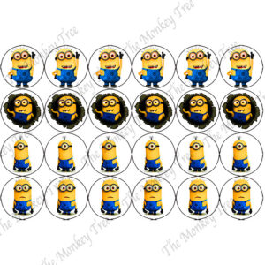 minions edible image cupcake toppers