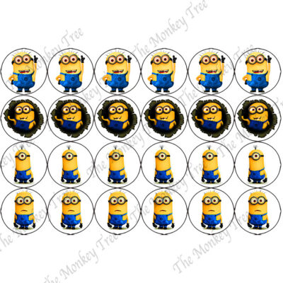 minions edible image cupcake toppers