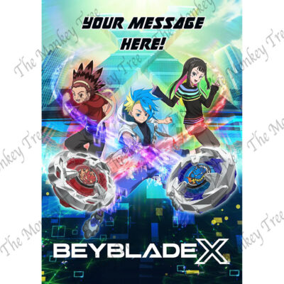 beyblade x edible image cake print