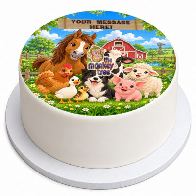barnyard farm animals edible image cake topper