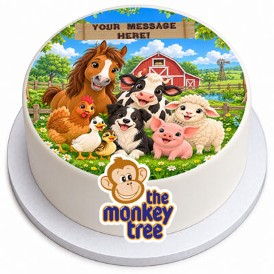 barnyard farm animals edible image cake topper