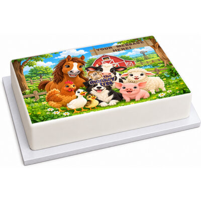 barnyard farm animals edible image cake topper